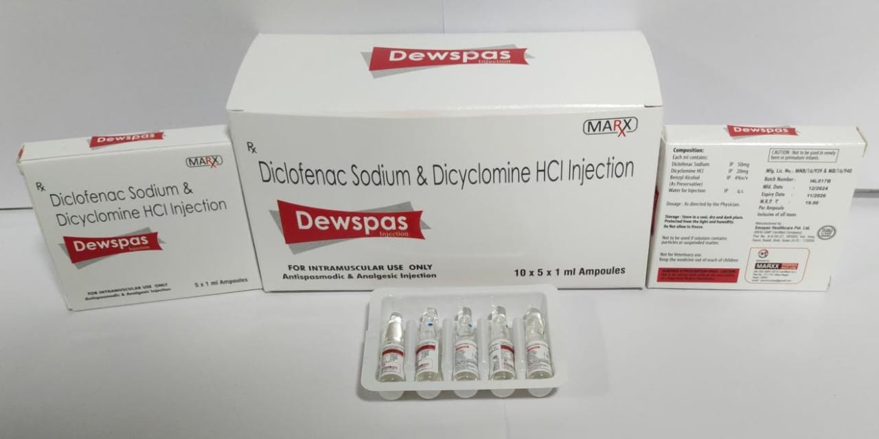 Diclofenac Sodium + Dicyclomine
Hydrochloride